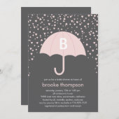 Raining Love Bridal Shower Invitation（ピンク） 招待状 (正面/裏面)