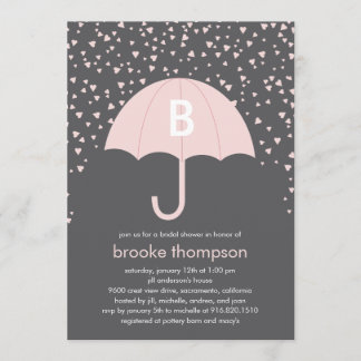 Raining Love Bridal Shower Invitation（ピンク） 招待状
