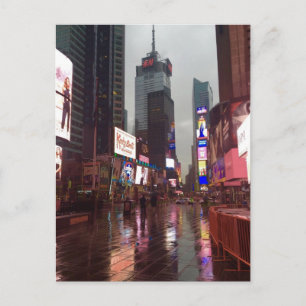 Rainy DayニューヨークシティタイムズスクエアNYCポストカード ポストカード