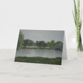 Rainy Day at the Lake Greeting Card カード