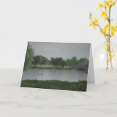Rainy Day at the Lake Greeting Card カード (黄色い花)