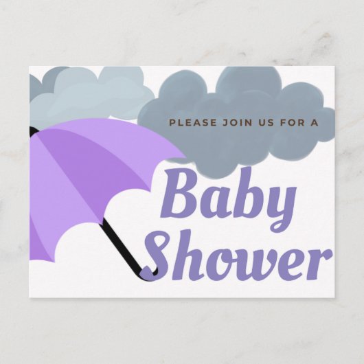 Rainy Day Baby Shower Postcard ポストカード (正面)