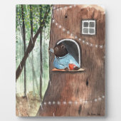 Rainy Day Bear Daydream Tea Time Illustration Art フォトプラーク (正面)