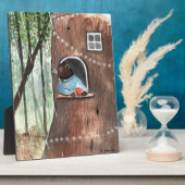 Rainy Day Bear Daydream Tea Time Illustration Art フォトプラーク (側面)