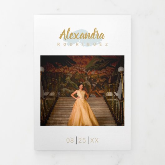 Rainy Day Blue写真キンセアニェラ 三つ折り招待状 (カバー)