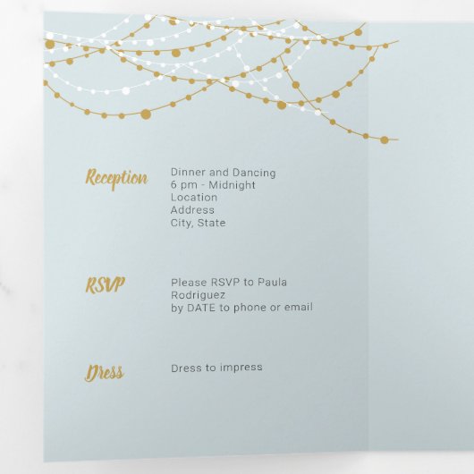 Rainy Day Blue写真キンセアニェラ 三つ折り招待状 (内部最初)