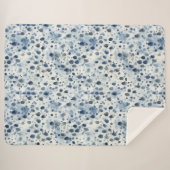 Rainy Day Blue シェルパブランケット (正面(横))