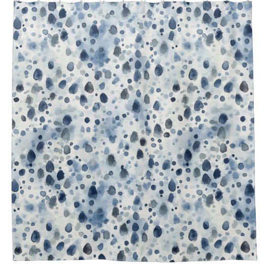 Rainy Day Blue シャワーカーテン (正面)