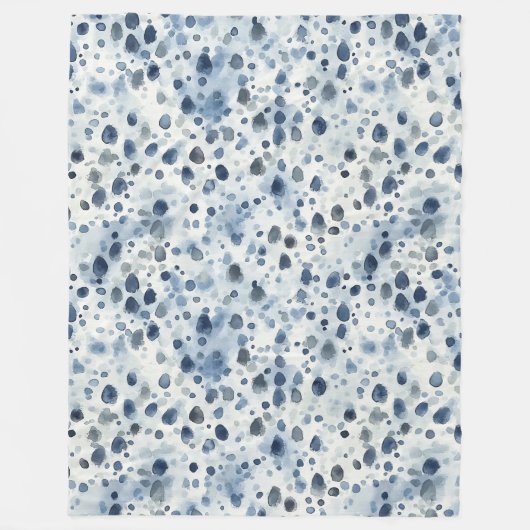 Rainy Day Blue フリースブランケット (正面)