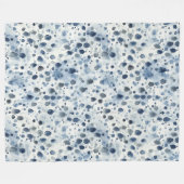 Rainy Day Blue フリースブランケット (正面(横))