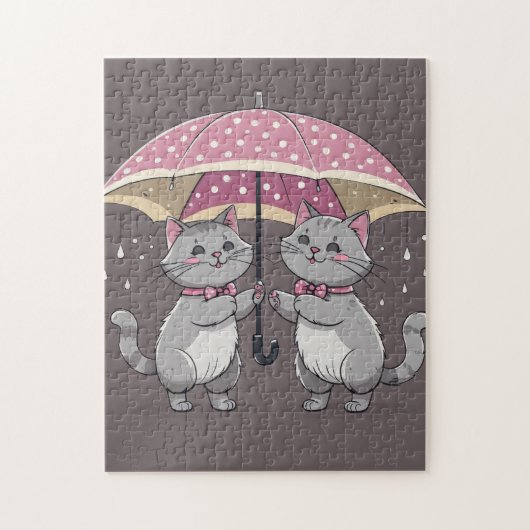 Rainy Day Cat Friends ジグソーパズル (縦)