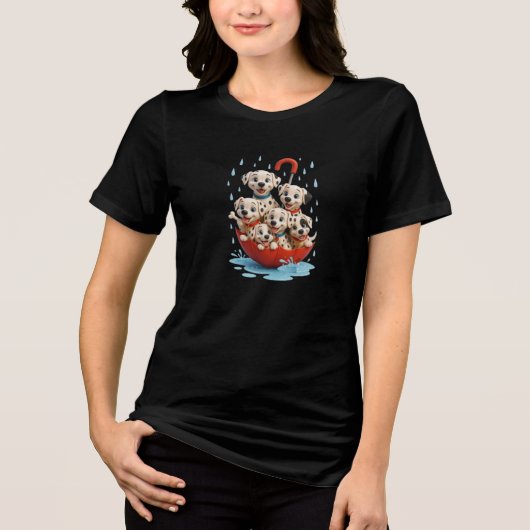  Rainy Day Dalmatian Boat トライブレンドＴシャツ (正面)