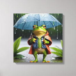 Rainy Day Frog キャンバスプリント