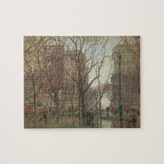 Rainy Day, Madison Square, New York, Paul Cornoyer ジグソーパズル (横)
