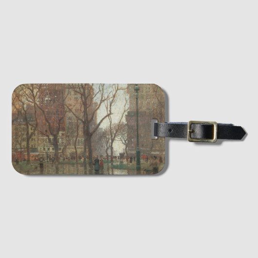 Rainy Day, Madison Square, New York, Paul Cornoyer ラゲッジタグ (正面横)