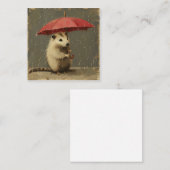 Rainy Day Revelry:オポッサム付きジャーナルよくはしゃぐ ノートカード (正面/裏面)