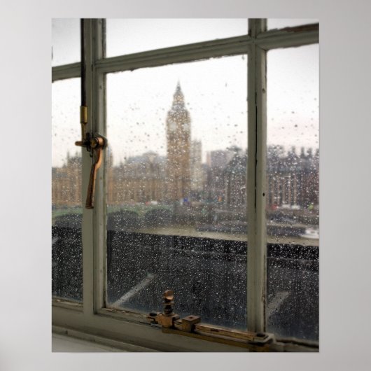 Rainy Day View on Big Ben - London Poster ポスター (正面)