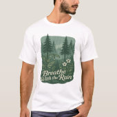 Rainy Forest Calm – Breathe With the Rain Art Tシャツ (正面)