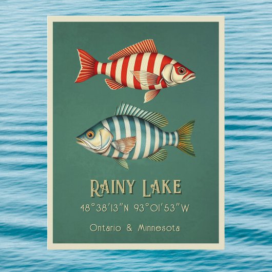 Rainy Lake Ontario Minnesota fish Postcard ポストカード