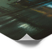 Rainy Neon Japanese Corner Store ポスター (角)