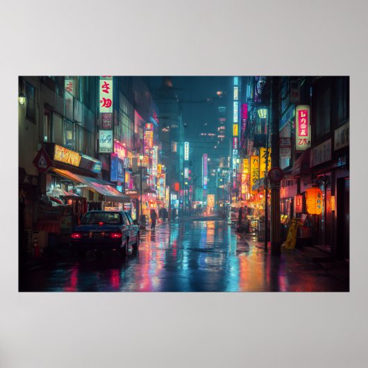 Rainy Neon Tokyo Alley ポスター (正面)