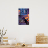 Rainy Night Ramen Cozy Anime Sanctuary ポスター (キッチン)