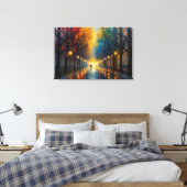 Rainy Park Walk Canvas Art | Home Wall Art    キャンバスプリント (インサイチュ (寝室))