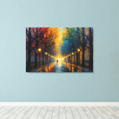 Rainy Park Walk Canvas Art | Home Wall Art    キャンバスプリント (インサイチュ (ウッドフロア))