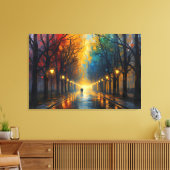 Rainy Park Walk Canvas Art | Home Wall Art    キャンバスプリント (インサイチュ (リビング))