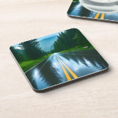 Rainy Road Reflections Beverage Coaster コースター (左側)