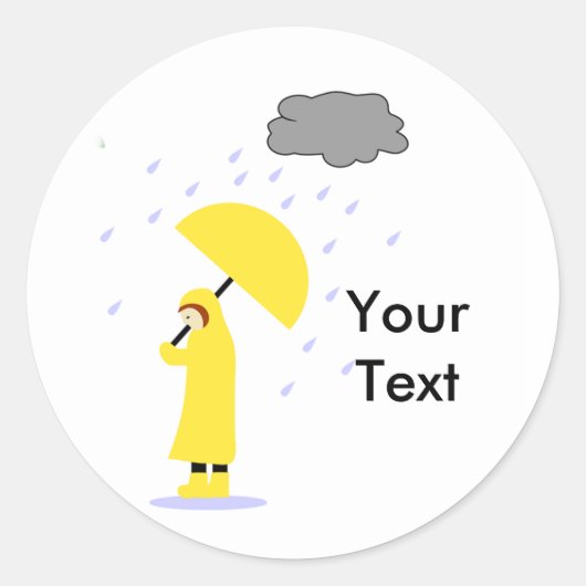 Rainy School Dayシール ラウンドシール (正面)