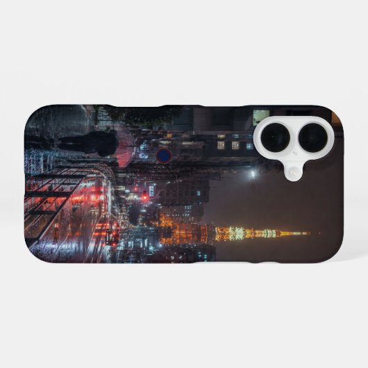 Rainy Tokyo iPhone 16ケース (裏面横)