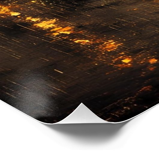 Rainy town abstract Ai art ポスター (コーナー)