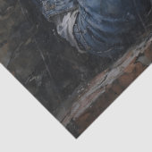 Rainy Urban Woman Blue Decoupage 薄葉紙 (詳細)