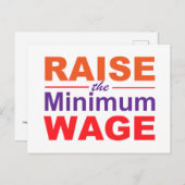 Raise the Minimum Wage ポストカード (正面/裏面)