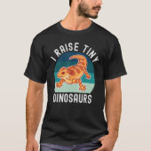 Raise Tiny Dinosaur Cute Bearded Dragon Reptile Li Tシャツ (正面)