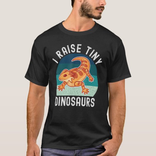 Raise Tiny Dinosaur Cute Bearded Dragon Reptile Li Tシャツ (正面)