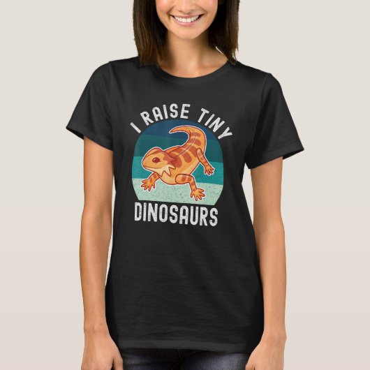 Raise Tiny Dinosaur Cute Bearded Dragon Reptile Li Tシャツ (正面)