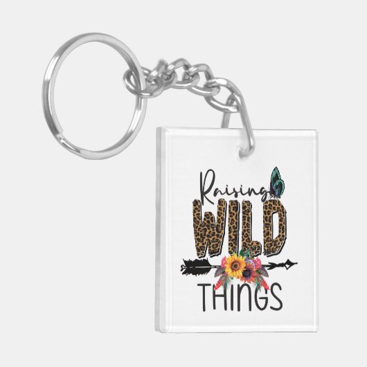 Raise Wild Things Leopard Print花矢印 キーホルダー (正面左)