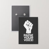 Raise Your Voice 1 W 缶バッジ (正面/裏面)