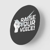 Raise Your Voice 2 W ラウンド壁時計 (傾斜)