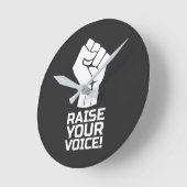 Raise Your Voice 5 w ラウンド壁時計 (傾斜)