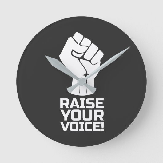Raise Your Voice 5 w ラウンド壁時計 (正面)