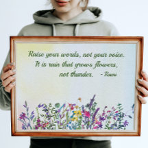 Raise Your Words Quote Watercolor Wildflowers 