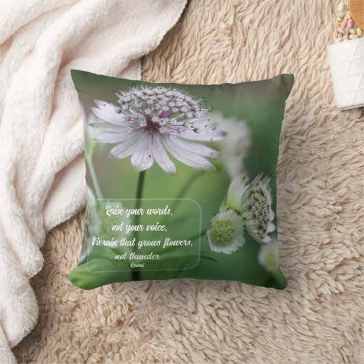 Raise Your Words Rumi Inspirational Quote  クッション (ブランケット)