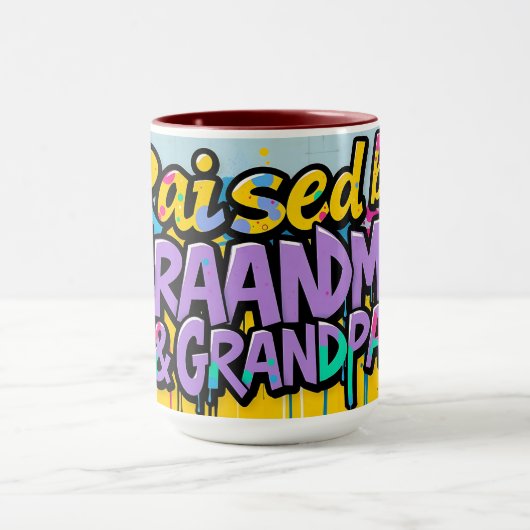 Raised by Legends Grandma & Grandpa  マグカップ (中央)