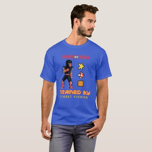 Raised By Mario, Trained By Street Fighter Tシャツ (正面フル)