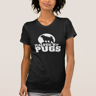 RAISED BY PUGSダークウーメンと女の子のプチシャツ Tシャツ