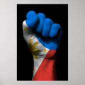 Raised Clenched Fist with Filipino Flag ポスター (正面)