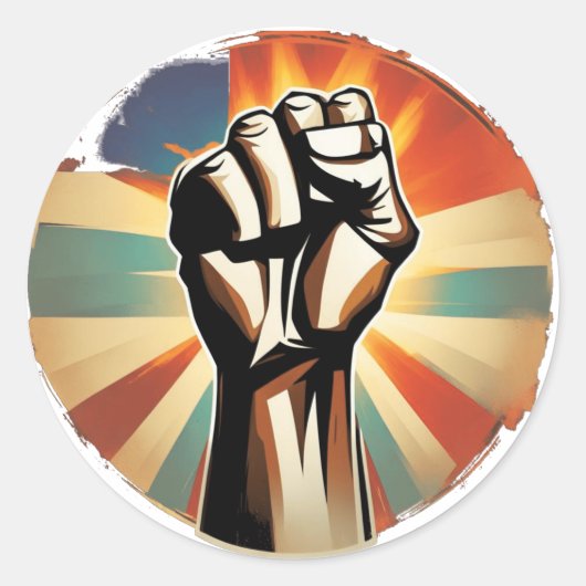 RAISED FISTシリーズ – レトロバッジ ラウンドシール (正面)